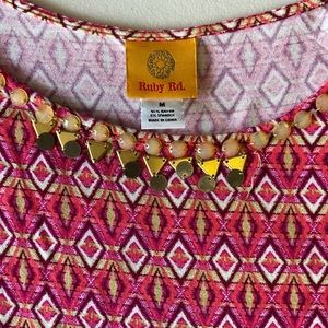 Ruby Rd red and gold shirt - size medium